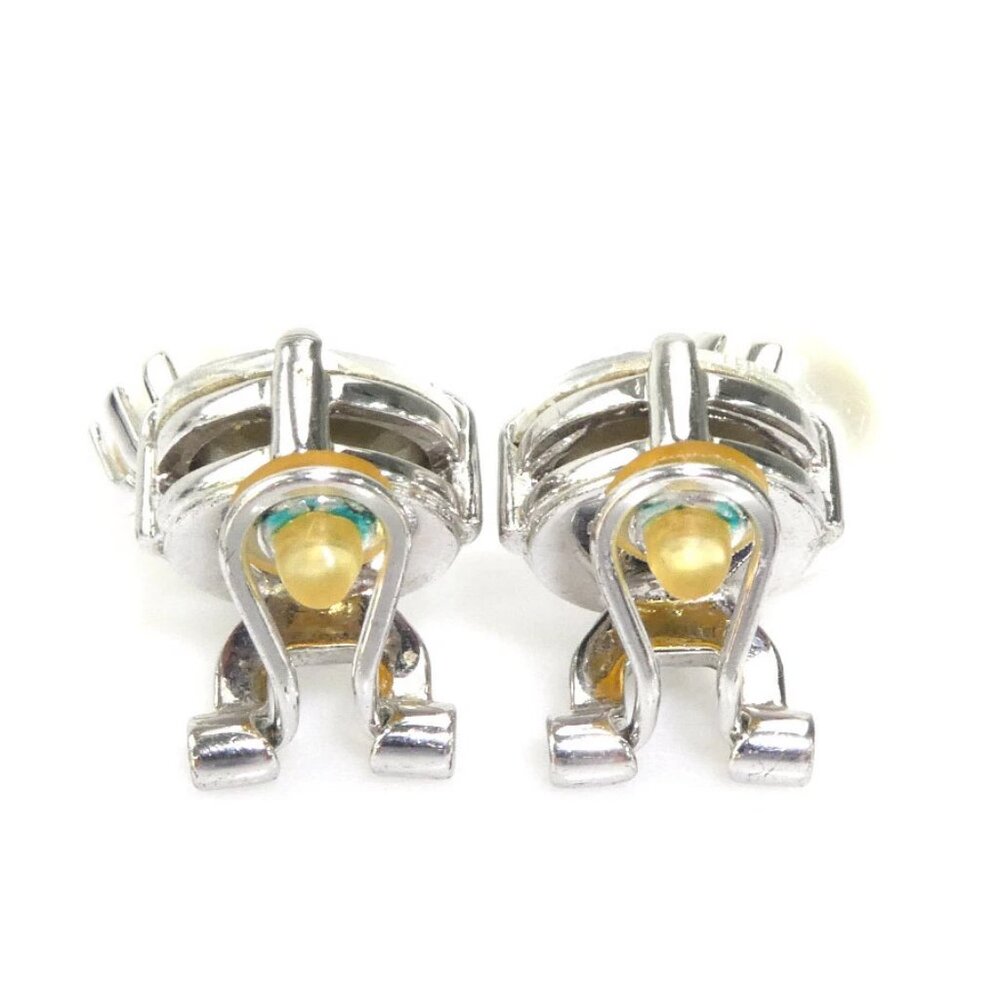 Auth MIU MIU Earrings Silver/White Metal/Faux Pearl - Picture 3 of 10